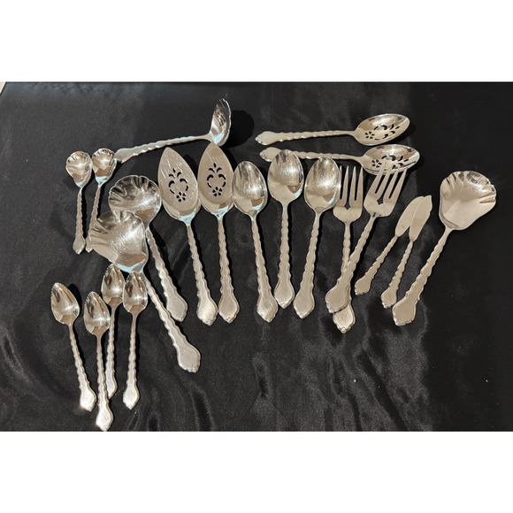 Oneida Community Stainless CELLO Flatware Set Betty Crocker 107 Pcs with Serving - Picture 2 of 14